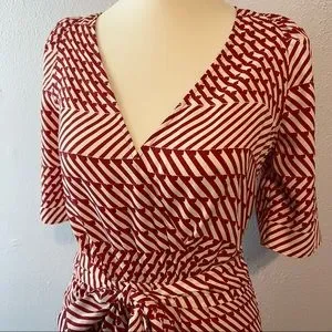 Joie Dresses Joie Red White Cata Wrap Dress Size 0 Poshmark